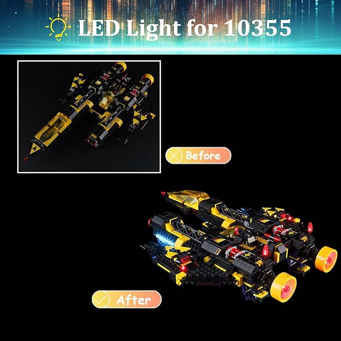LED Light Kit for Lego 10355 Blacktron Renegade Building Set Compatible with Lego 10355 Building Blocks Model(Not Include Blocks Set)