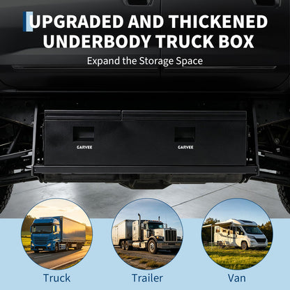GarveeLife Steel Truck Bed Tool Box, 48x16x14 Inch Storage Box with Side Handle, Chest Toolbox Weatherproof Organizer for Pickup Truck RV Trailer