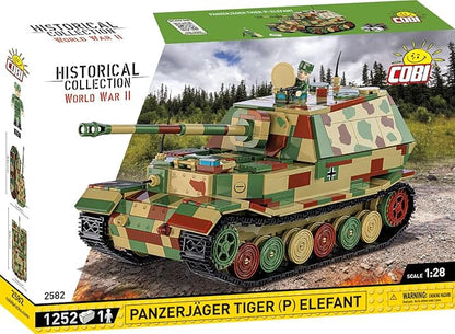 COBI Historical Collection WWII Panzerjager Tiger (P) Elefant Tank Building Set 1252 Pieces