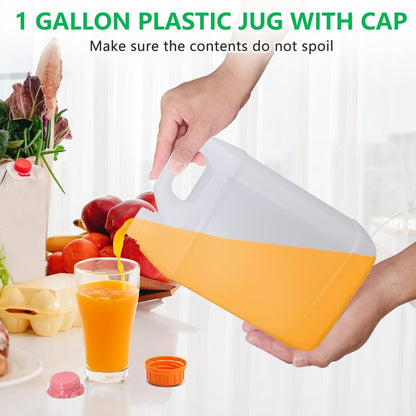 3 Pcs 1 Gallon Plastic Jugs, Gallon Water Jug for Water Storage Containers 1 Gallon Jug For Water Sauces Soaps Detergents Liquids Cleaning Solutions, Ideal for Home, Camping, and Outdoor Activities