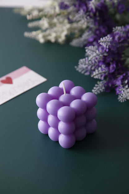 Carol Cao Bubble Candle - Cube Soy Wax Candles, Home Decor Candle, Scented Candle Set 1 Pieces, Home Use and Gifting (Purple) Christmas Gifts