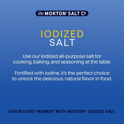 Morton Iodized Salt, All-Purpose, (26 oz), 2-Pack - All-Purpose, Perfect for Cooking & Table Use
