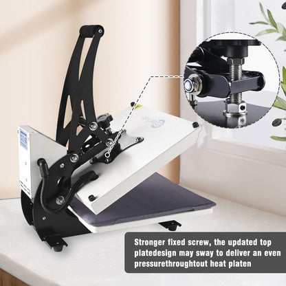 ColorSub Heat Press 15x15 inch Industrial Quality Heat Press Machine with Slide Out Drawer, Heat Press Machine for T Shirts, White