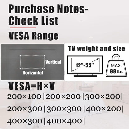 No Stud TV Wall Mount by [Brand Name] - Easy Install Drywall Hanger for 12-55 Inch TVs Up to 99 lbs | No Damage, No Drill