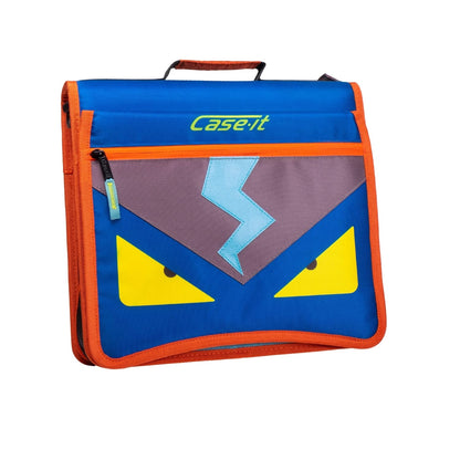 Case-it Monster Eye 2" O Zipper Binder w/Removable 5 Tab Expanding File, Navy Blue (M-276-ME Navy Blue)