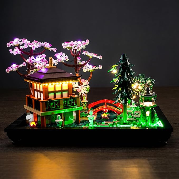 LED Light Kit Compatible with Lego Tranquil Garden 10315 Zen Garden DIY Lighting Set Compatible with Lego Japanese Architecture 10315 Building Set (Lights Only No Models)