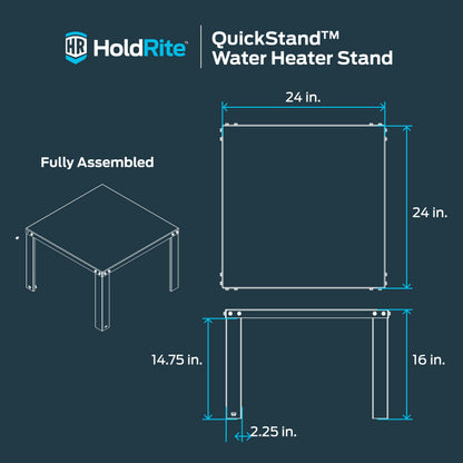 Holdrite QuickStand 24 Inch Water Heater Stand, Up to 100 Gallons, Unassembled, 40-S-24-U