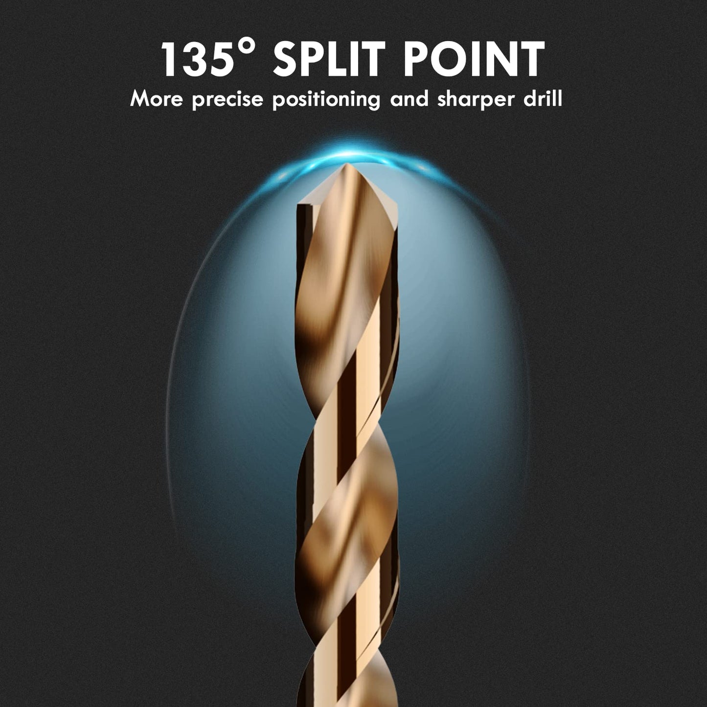 MACXCOIP Cobalt Drill Bit Set, 29Pcs M35 High Speed Steel Bits for Hardened Metals, Stainless Steel, Cast Iron and Wooden Plastics, with Metal Index Storage Box, 1/16"-1/2"
