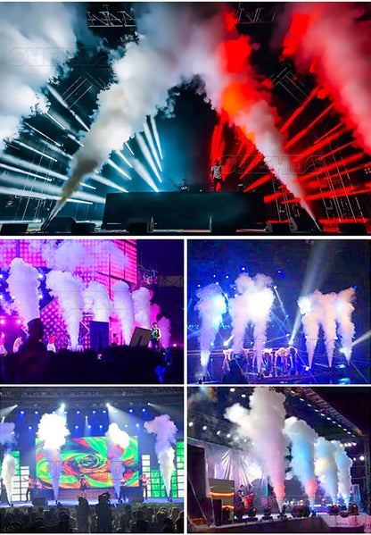 SHEHDS 200W CO2 Jet Machine, Professional Stage Equipment DMX Controller, 15MPa, Smoke 26~32 ft Gas Jet Air Column, Professional LED Stage Smoke Machine for Concerts, Nightclubs, Theaters, Weddings