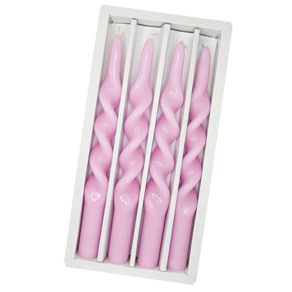Spiral Taper Candles Pink Twisted Candlesticks Pastel Candle Sticks Long Tapered Candles Unscented Twirl Candle Tall Smokeless Candle for Home Décor Weddings Holiday