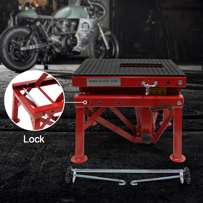 Hydraulic Motorcycle Lift Jack, 300 LBS Capacity Steel ATV Scissor Lift Jack for Motorcycles, Portable Motorcycle Lift Table