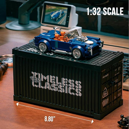 dOMOb Shelby Cobra 427 Car Building Kit – 317 pcs Building Blocks Set w/Container Display Box – Modular Scale 1:32 Model – Bricks Toy for Kids &amp Adults 8+ – for Boys Hobbyist Collector