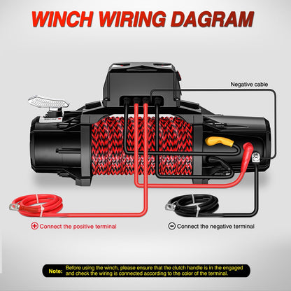 Nilight 12000lbs Electric Winch 12V Waterproof IP68 for Trailer Jeep ATV UTV Truck SUV Towing Portable Winches with Synthetic Rope 3-IN-1 Smart Remote
