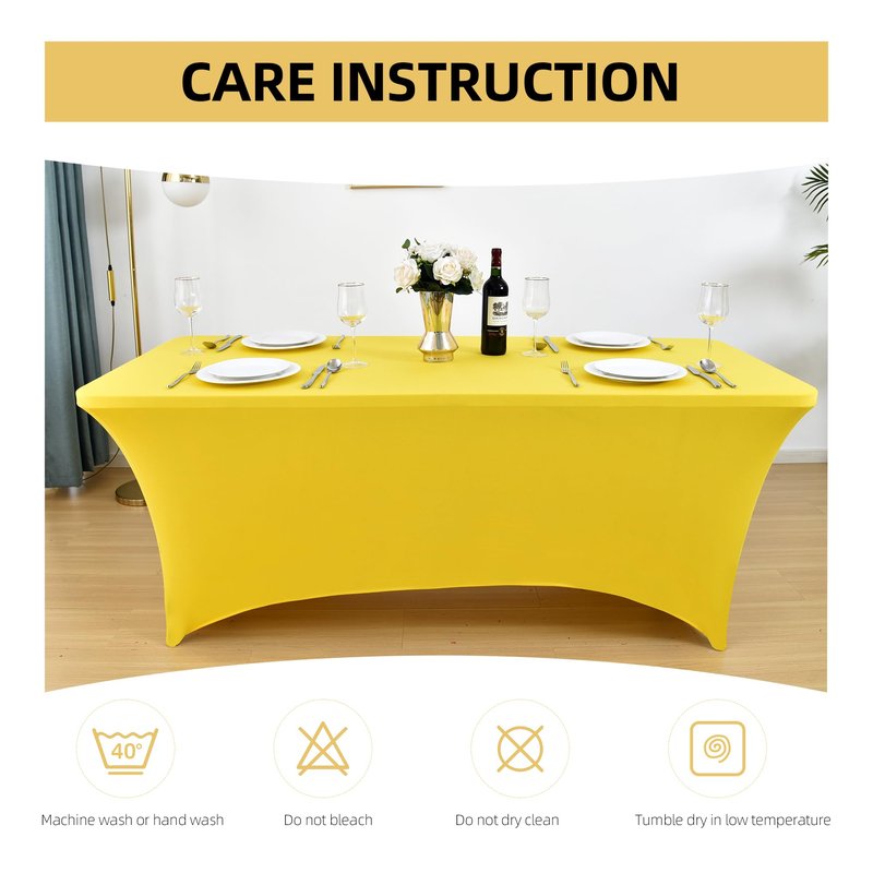 ZarzaaSik 10-Pack 8ft Spandex Table Covers for Rectangle Folding Tables - Washable Elastic Tablecloth - Ultimate Fitted Table Protector for Parties, Trade Shows, Banquet, and Wedding