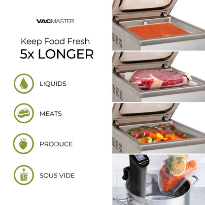 VacMaster VP230 Chamber Vacuum Sealer – Commercial Vacuum Sealer Machine for Food with 1/2 HP Oil Pump, 12.25” Seal Bar for 12” x 15” Bags, Food Vacuum Sealer for Sous Vide, Liquids & Food Storage