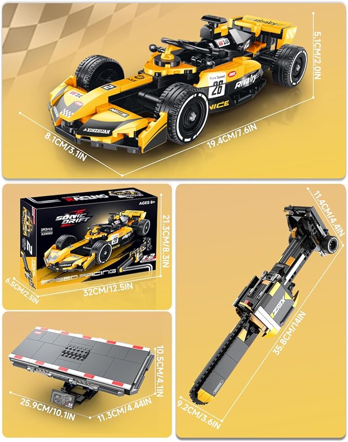 Racing Car Building Blocks Set Speed Champions Model Kit for Kids Ages 14+ and Adults Creative Race Toy Gift for Boys &amp Girls(XZ0002)