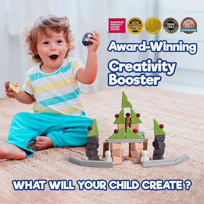 Taksa Toys Creative Unique Building Stem Toys for Kids Ages 4 5 6 7+ Educational Blocks Resources for Learning Open-Ended Montessori Toys for Girls Boys Fine Motor Skills Reggio Emilia Toys 72 Pcs