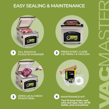 VacMaster VP230 Chamber Vacuum Sealer – Commercial Vacuum Sealer Machine for Food with 1/2 HP Oil Pump, 12.25” Seal Bar for 12” x 15” Bags, Food Vacuum Sealer for Sous Vide, Liquids & Food Storage