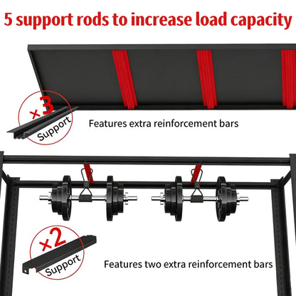 KLRFUA 5-Tier Garage Shelving Unit | Adjustable Garage Shelves, Storage Racks, 3,600-Pound Capacity, Dimensions: 84H x 61.88W x 23.88D, Metal Store Shelving, for Garage Storage (5T-84H*61.88W*23.88D)