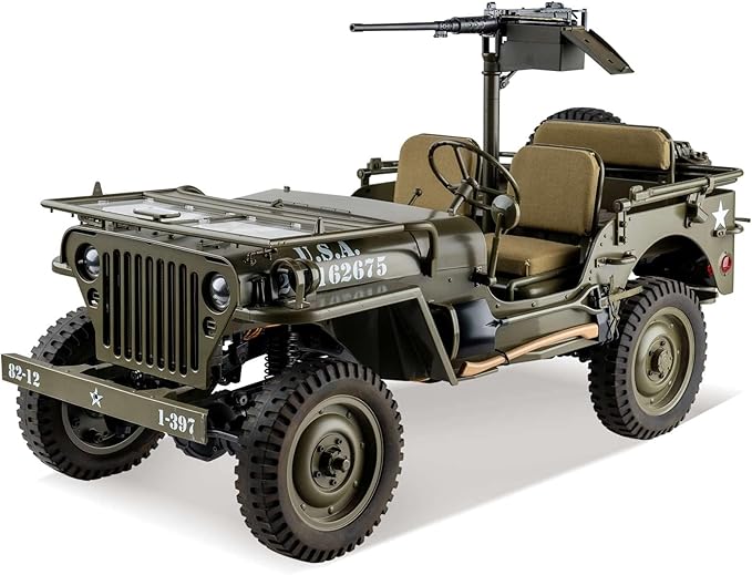 RocHobby 1/6 1941 MB Scaler RC Car 4x4 Hobby Grade RC Car Mini RC Rock Crawler Military RC Truck with 550 Brushed Motor LED Lights for Adults RS