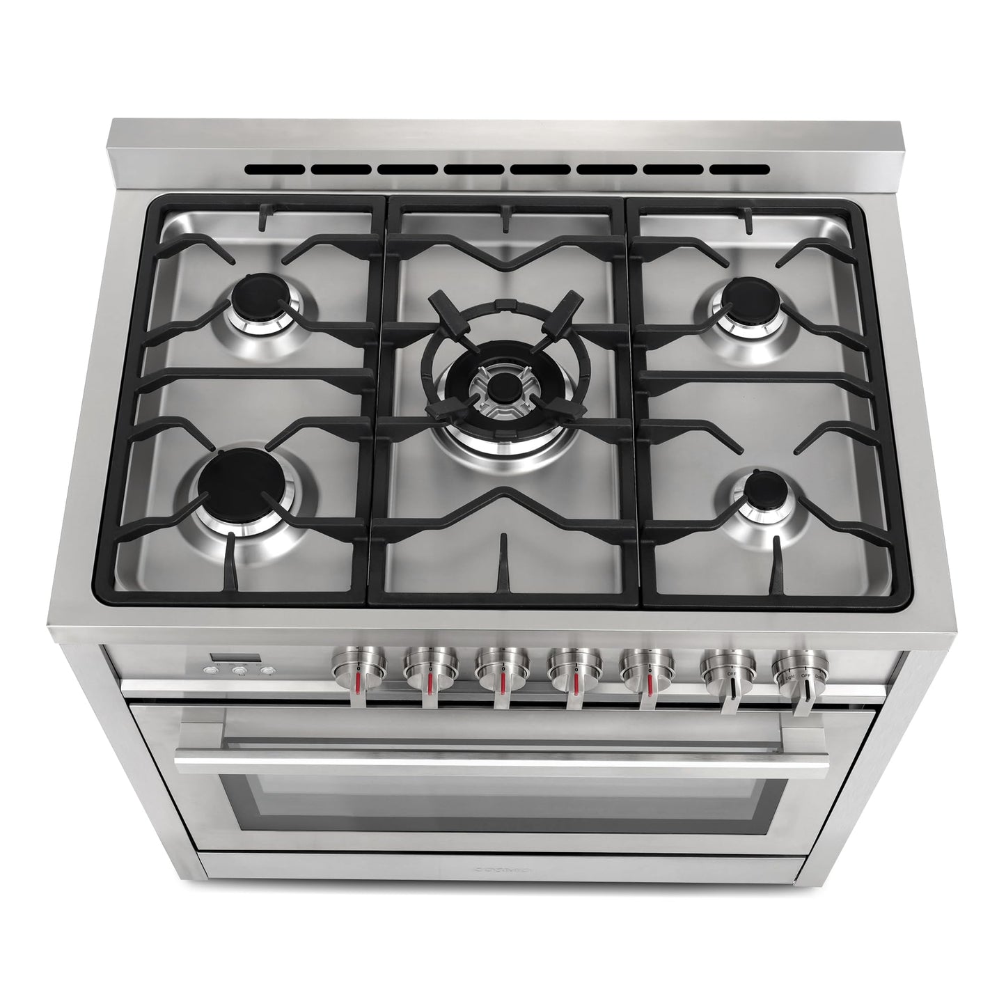 COSMO F965 36 in. Stellar Collection 4.4 cu. ft. Dual Fuel Range, 5 Sealed Burners, 8 Function Convection Oven in Stainless Steel