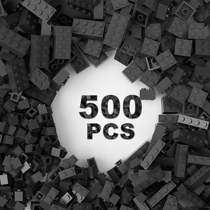 500 Piece Dark Gray Bricks Bulk Gray 2x4 Building Bricks Flat Compatible with Lego Parts and Pieces: 2x4 Dark Grey Bricks(Color: Dark Gray)