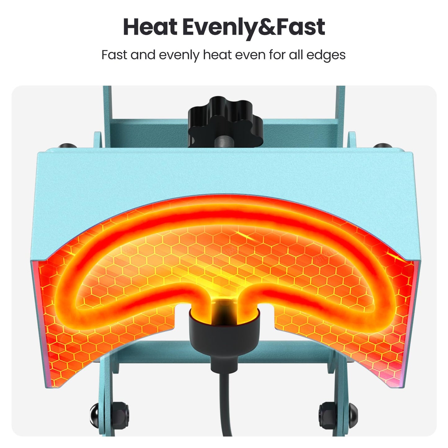 Hat Press Heat Machine for Caps with Presice Temp&Timer Control, Timer Auto Starter, Hat Heat Press with 2 Platens for Trucker Hat & HTV Iron on Vinyl, Sublimation Hat Press, Heat Transfer (Blue)