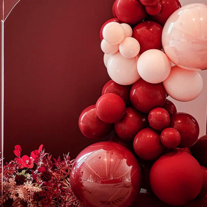 Voircoloria Ruby Balloon Garland Arch Kit - 90 Pack in 18/12/10/5 Inch Sizes for Weddings, Birthdays & Anniversaries