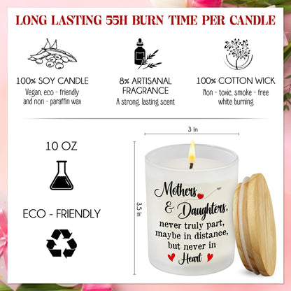 TEEZWONDER Birthday Gifts for Mom from Daughter - Long Lasting Vanilla Lavender Candle 10 oz - Mothers Day Birthday Gifts for Mom Mother Mama Grandma, Mother Daughter Gift, Scented Candles for Women