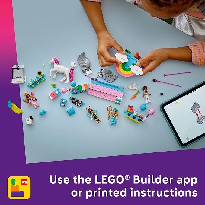 LEGO Friends Costume Party with Unicorn &amp Fairy Pretend Play Building Toy - Interactive Storytelling Playset with Cat and Unicorn Toys - Creative Birthday Gift Idea for Girls &amp Boys 6+ - 4266
