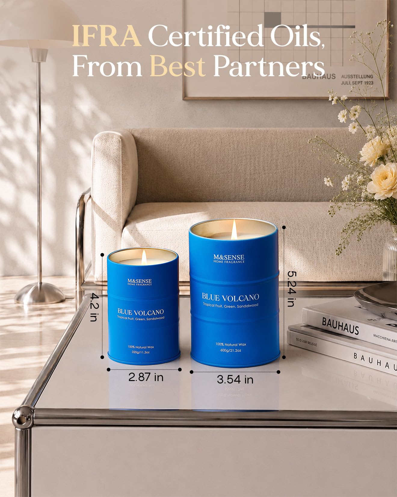 M&SENSE Tropical Fruit Soy Scented Candles Natural Non Toxic, Summer Candles 11.3oz 70 Hours Long Lasting Burning, Unique Candle Gifts Cozy Room Decor for Women Men