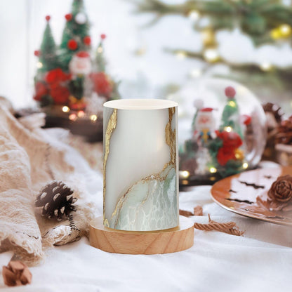 Flameless Candles Battery Operated Led Pillar Candles for Table Marble White White
