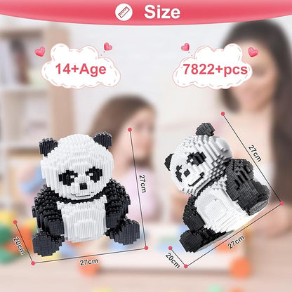 AHZILEl Animal Panda Blocks Building Set 7822 Pcs Cute 3D Puzzle Mini Building Bricks Toy Kits DlY Educational Particle Building Birthday Gift