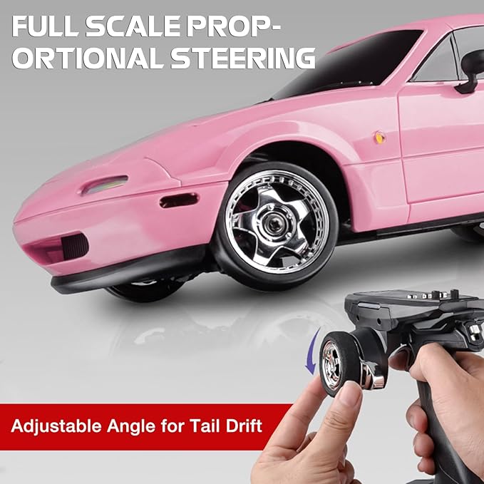 LDRC 1804 RC Drift Car RTR 1/18 Mazda MX-5 Mini Racer 2.4G RWD Gyro LED Light On-Road Remote Control Drifting Racing Vehicles Models for Adults