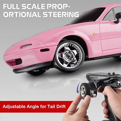 LDRC 1804 RC Drift Car RTR 1/18 Mazda MX-5 Mini Racer 2.4G RWD Gyro LED Light On-Road Remote Control Drifting Racing Vehicles Models for Adults
