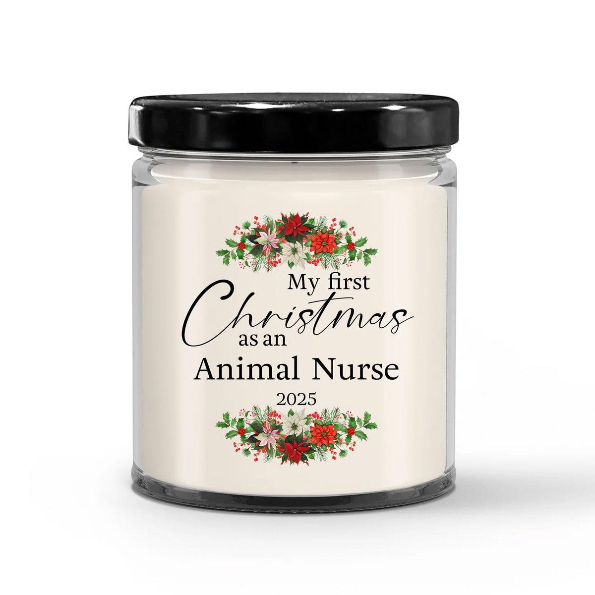 My First Christmas as an Animal Nurse 2025 Candle - Unique Gifts for New Veterinary Nurse Staff Employee Boss Veterinary Technician - 9oz Vanilla Scented Soy Wax