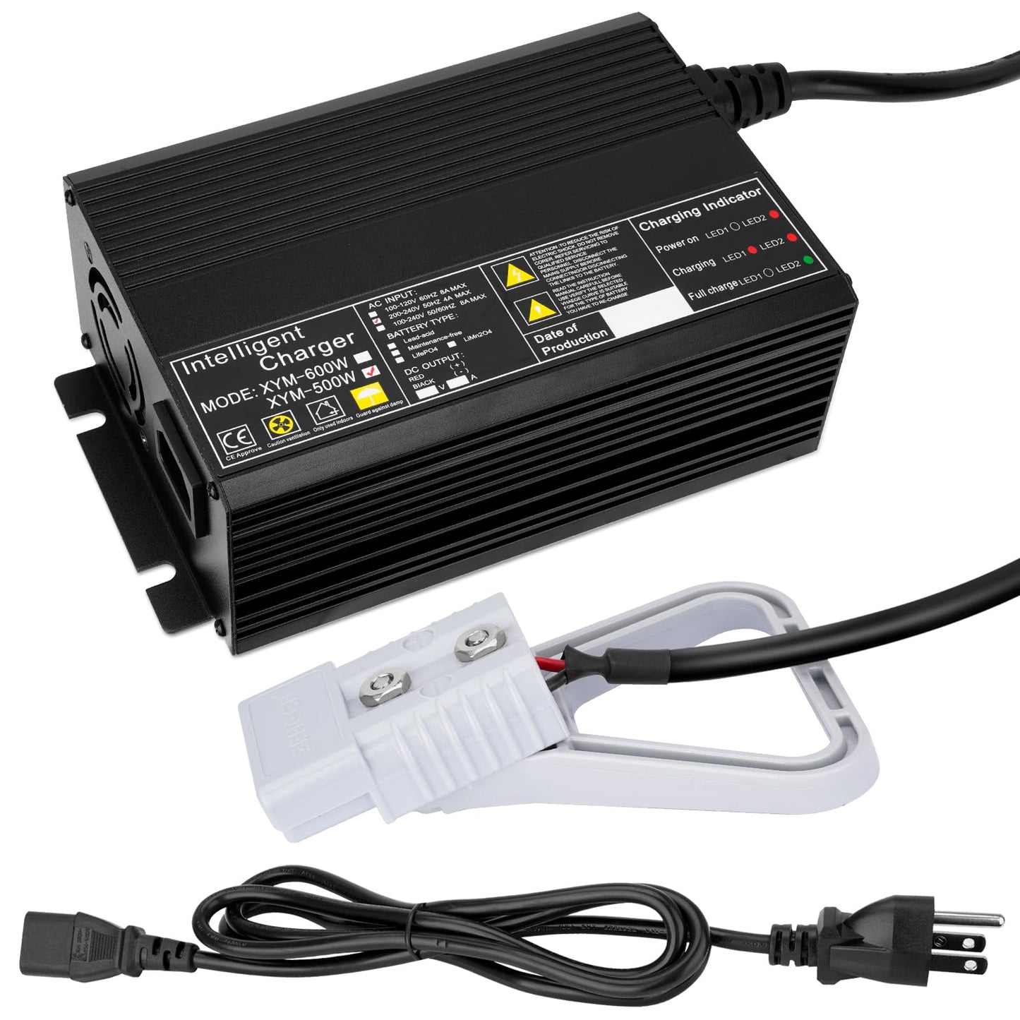 JURPLIX 24V 15A Battery Charger for 24V Floor Scrubber Sweepers with Anderson SB50 Style Connector Compatible with Tennant T3 T5 T7 T300, Nobles SS3 SS5, Clarke Focus II