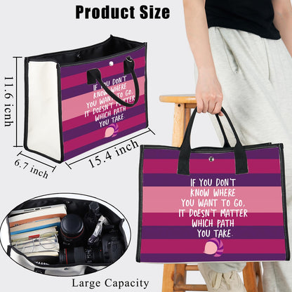 BDPWSS Cheshire Tote Bag Fairy Tales Fan Gift Alice Lover Smiling Cat Gift Alice Wonderland Fan Travel Pouch (Path You Take TE)