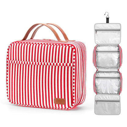 Bosidu Hanging Travel Toiletry Bag, Large Capacity Cosmetic Travel Toiletry Organizer for Women with 4 Compartments & 1 Sturdy Hook, Perfect for Daily Use/Valentines' Day