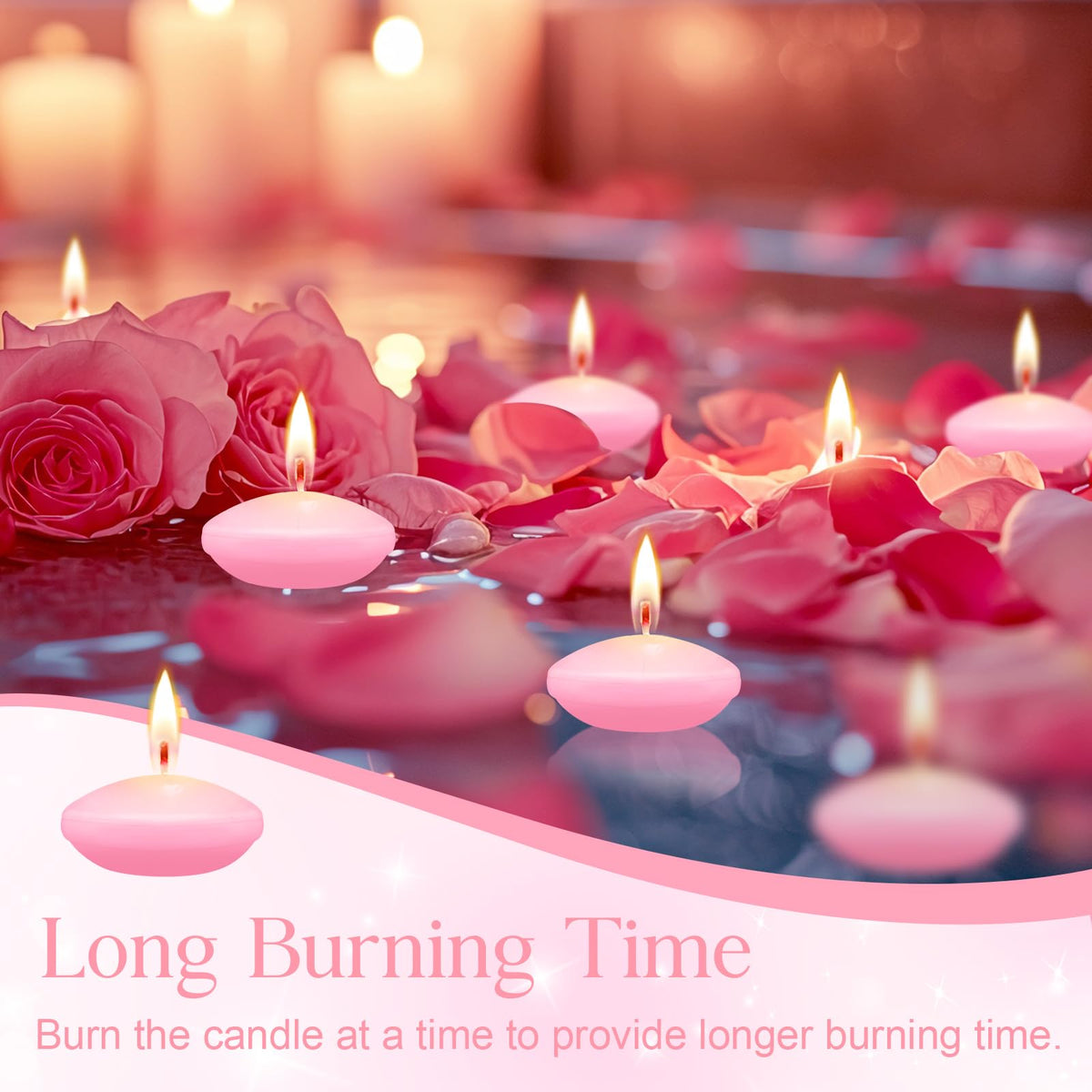 Nuanchu 20 Pcs Pink Floating Candles Centerpieces for Wedding Small Unscented Floating Candles Decoration for Wedding Anniversary Holiday Party Gifts Home Pool Decor