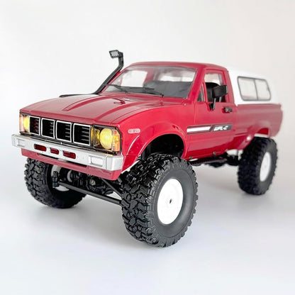 RC Truck WPL C24 RC Crawler 1/16 Scale 4x4 RC Rock Crawler All Terrain Off Road Pickup Truck RTR Remote Control LED Proportional Throttle Steering Hobby Toy for Adult