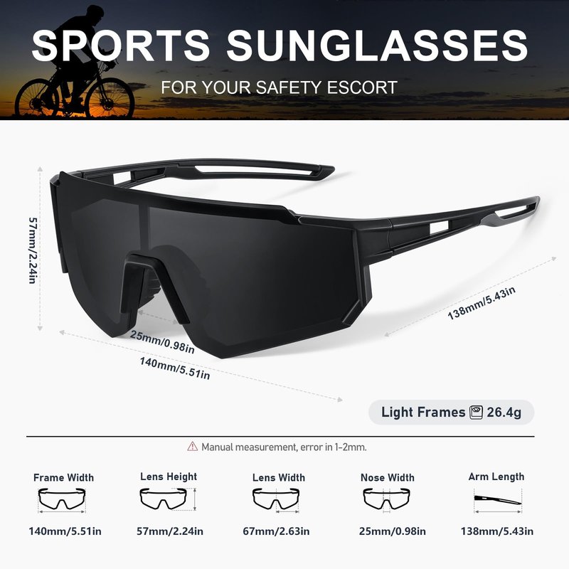 TURBOPEP Polarized Sports Sunglasses for Men and Women,Fishing Cycling Mountain Bike Baseball Sunglasses with UV Protection