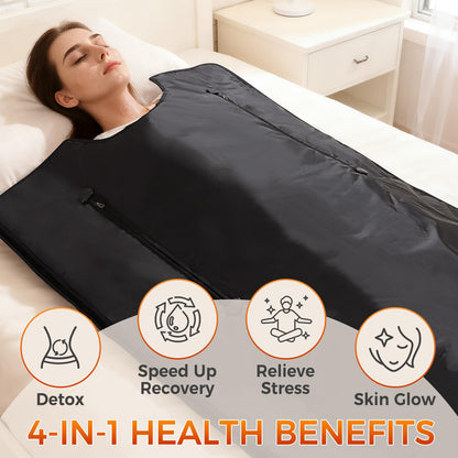 Portable Infrared Sauna Blanket for Home, 86-176℉, Detox, Circulation, Full Body Far Infrared Heating for Weight Loss, Stress Relief, Relaxation & Muscle Relief, Fast Heat-Up&Carrying Bag, 5.88x2.63ft