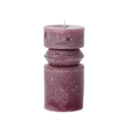 Creative Co-Op Unscented Totem Pillar, Pinot Candles, 3" L x 3" W x 6" H, Purple