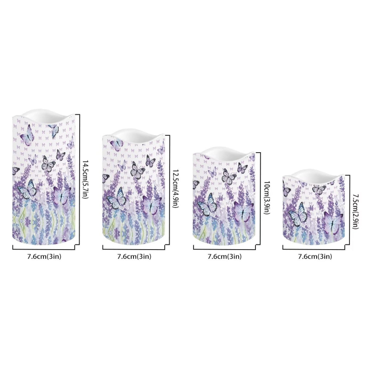 Cozeyat Lavender LED Candles Set of 4 Battery Powered Flameless with Remote Timer Flickering Waterproof for Indoor Outdoor Table Beach Garden Birthday