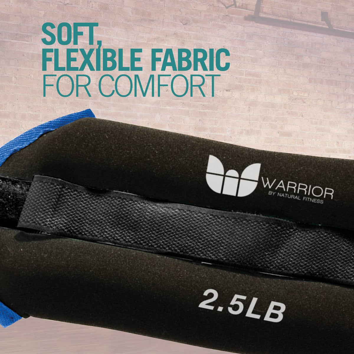 Warrior Adjustable Length Ankle Wrist Weights Pair for Arm and Leg Exercise, Aerobics, Walking, Running, Physical Therapy and Fitness Cardio Strength Training - 5 lb Pair (2.5 lb Each)
