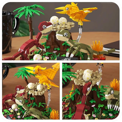Dinosaur World Building Set- Compatible with Lego Sets for Boys 8-14 Jurassic Volcano Era Building Birthday Gift Set for Boys &amp Girl (536 Pcs)