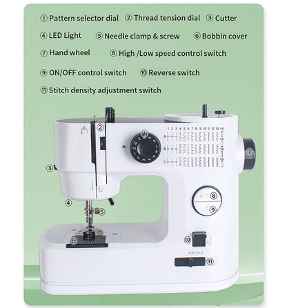 Sewing Machine with Extension Table,39 Built-in Stitches, LED Light 2-Speed Foot Pedal, and Accessories Kit for Home DIY Projects & Gift Perfect for Sewing Machine for Beginners for Adult