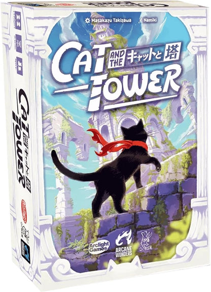 Cat and the Tower by Arcane Wonders | Cooperative Balance Board Game | Ages 6+ | 1-5 Players | 15-30 Minute Family Game with Tower Building