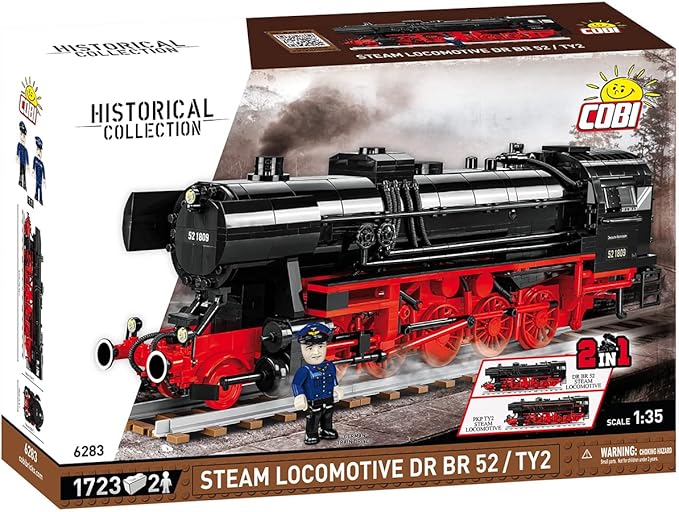 COBI Historical Collection Steam Locomotive DR BR 52/Ty2 Building Set 1725 Pieces